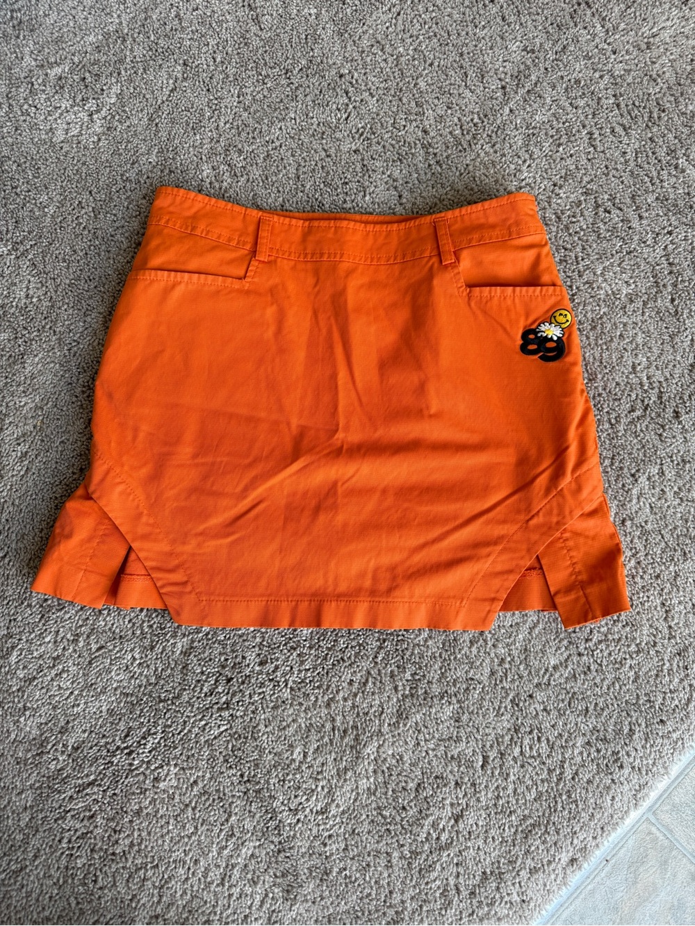 Pearly Gates Orange Pleated golf Skort embroidered patch’s size 1 - Picture 3 of 12